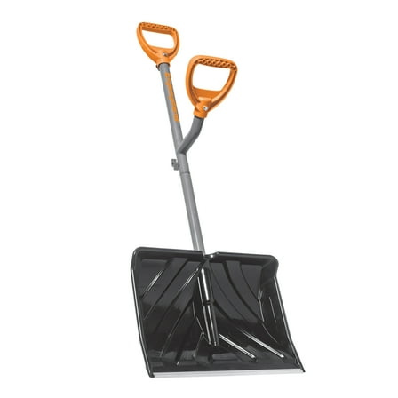 ErgieShovel Ergonomic Snow Shovel 18" Push   Scoop Blade, 34.5" Steel Shaft, ERG-SNSH18