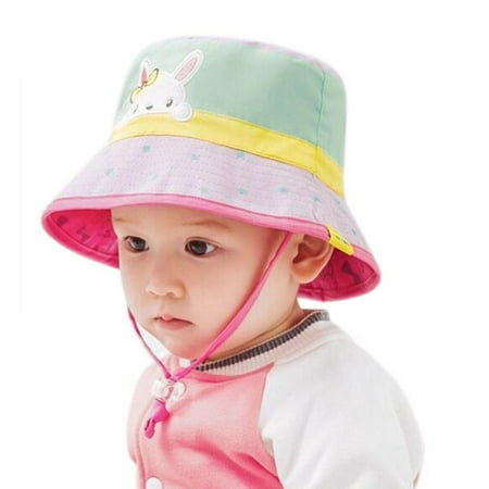 

Kids Embroidery Cartoon Animals Bucket Hats with Strap for 1-4 T Boys and Girls