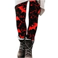 thumbnail image 5 of Yeaiivve Women's Halloween Leggings Footless Color Block Bats Skinny Pants Stretchy Butt Lift Workout Legging Cozy Tummy Control Pilates Yoga Pants L, 5 of 6