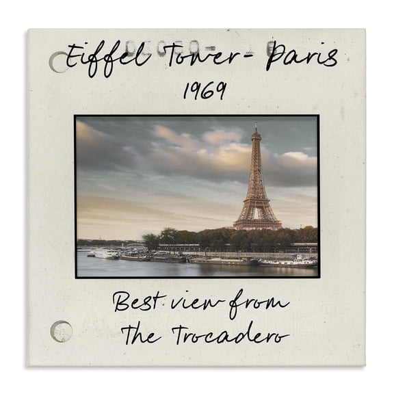 Stupell Industries Contemporary Vintage Travel Eiffel Tower Canvas Art, 17 x 17, by Danita Delimont