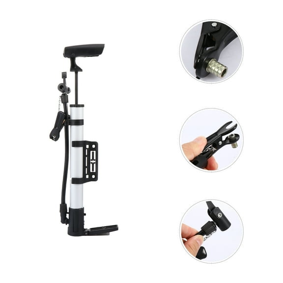 LABRIMP 1Set Portable Bicycle Air Pump for Inflating Tires and Emergency Repairs in Silver