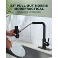 thumbnail image 2 of Wowow Pull Down Waterfall Kitchen Faucet with 3-Mode Sprayer in Matte Black for Kitchen Sink, 2 of 7