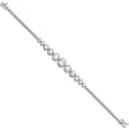 thumbnail image 2 of Sterling Silver Rhodium-Plated Polished Graduated Cz Bracelet (Width 5.25) (Length 8) - Jbsp, 2 of 5