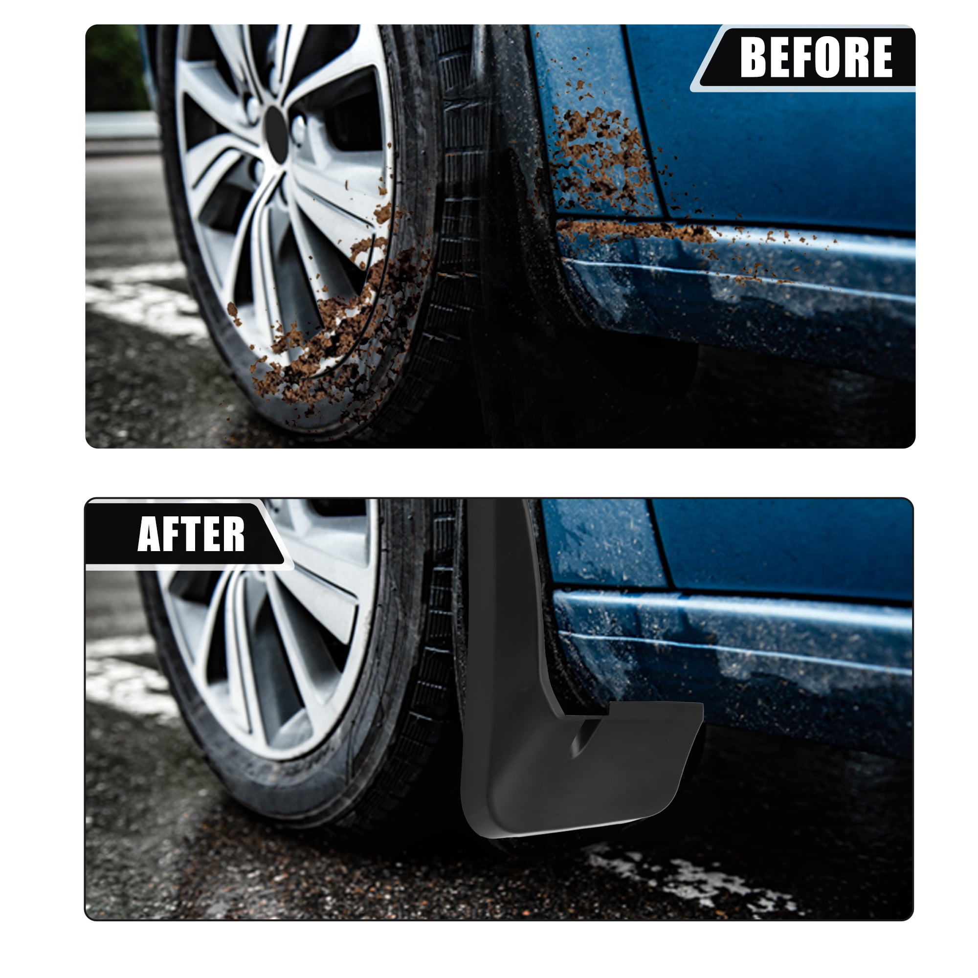 Unique Bargains Front and Rear Mud Flaps Splash Guards Fit for Toyota Highlander Black 1 Set