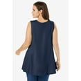thumbnail image 2 of Woman Within Plus Size Sleeveless Fit-And-Flare Tunic Top, 2 of 4