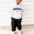 thumbnail image 3 of Sunnyoo Boys Letter Print Pullover Hoodie Sweatpants Set Children's Active Sweatsuits, 3 of 6