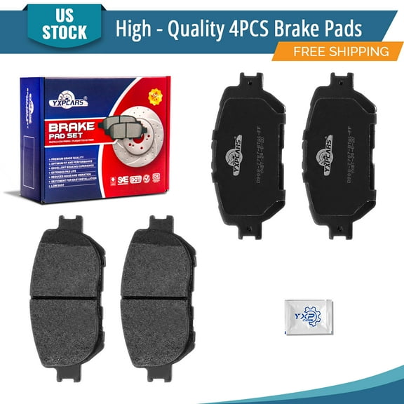 YXPCARS 4PCS Front Brake Pads (D908), Ceramic Pads for Lexus GS300 2006 All Models IS250 2009 - 2015 Toyota Camry 2002-2004