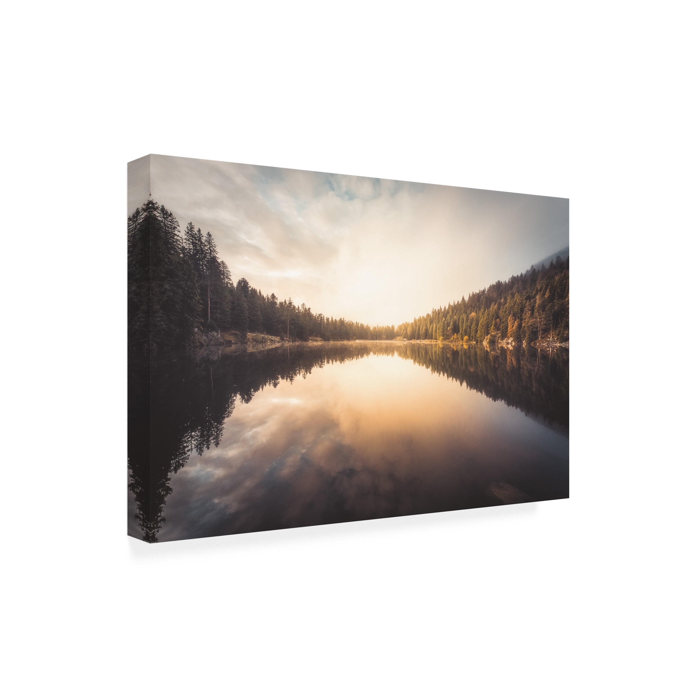 Philippe Sainte Laudy 'Autumn morning on the Green Lake' Canvas Art