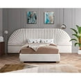 thumbnail image 2 of Maklaine Modern Fabric 55.5''H x 162''W x 86.5''D Cream Velvet King Bed, 2 of 5