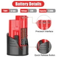 thumbnail image 7 of 2 Pack 3.0Ah for Milwaukee 12V M-12 Lithium-ion Battery 48-11-2425 48-11-2420, 7 of 7