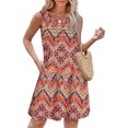 thumbnail image 4 of Women's Summer Dresses 2025 Casual Sleeveless Floral Print Tank Loose Sundress with Pocket, 4 of 8