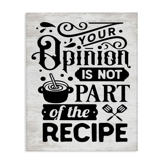 Stupell Industries Rustic Lodge Opinion Not Part Of Recipe Sassy Kitchen Phrase Canvas Art, 16 x 20, by Lettered and Lined
