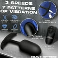 thumbnail image 4 of Heavy Hitters Vibrating Weighted Rechargeable Silicone Anal Plug with Remote Control, Large, Black, 4 of 5