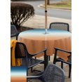 thumbnail image 5 of Outdoor Tablecloth with Umbrella Hole for Patio/Picnic/Party/Camping, Orange Blue Ombre Waterproof Table Cloth Square Cover Washable, Contemporary Abstract Gradient (54"x 54"), 5 of 8