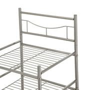 Mainstays Satin Nickel Bathroom Storage Tower with 2 Shelves and Removable Hamper