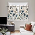 thumbnail image 4 of Blue Floral Kitchen Curtains Window Panels, Spring Watercolor Flowers Butterflies Beige Insulated Window Treatment Curtain, Grommet Curtains for Bedroom/Living Room/Bathroom, 2 Piece 42"Wx54"L, 4 of 8