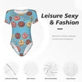 thumbnail image 6 of Uemuo Cute Donut Pattern Women's One Piece Short Sleeve Swimsuit Rash Guard Surfing Modest Quick-drying Swimsuit Beach Essentials-Small, 6 of 9