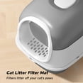 thumbnail image 3 of Cat Litter Box + Mat, Fully Enclosed Large Front-Entry Kitty Toilet with Flip-Top Lid, Litter Filter Pedal, Removable Base, 3 of 10