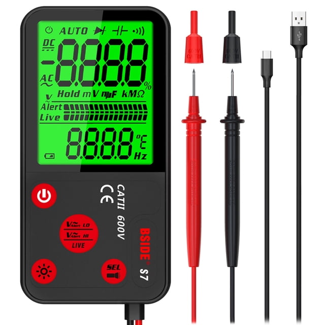 Digital Multimeter Professional Voltage Resistance Frequency Capacitance Measurement Tester Multitester Detector Digital Backlight Display Tester
