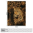 thumbnail image 4 of HENGT  100% Cotton Cheetah Pattern Throw Blanket with Fringes - Black & Brown | Cozy Lightweight Accent for Couch, Sofa, and Bed, 4 of 6