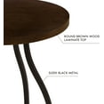 thumbnail image 5 of Round Side Table with Metal Pedestal Base (Brown), 5 of 8