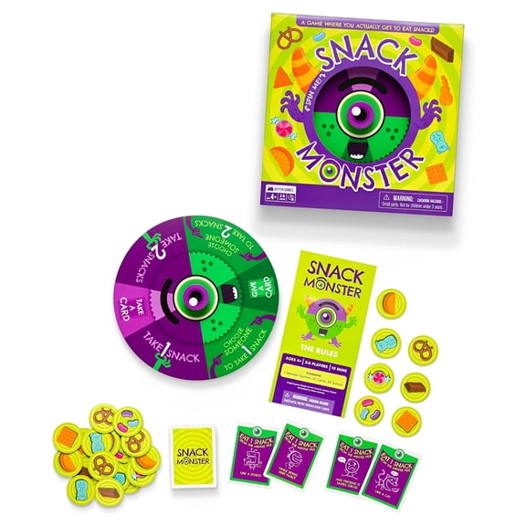 Exploding Kittens Snack Monster 2-6 Players - Ages 4 - 10 Minutes to Play - Snack Eating Spinner Game - Kid Friendly Card Game, Family Game Night