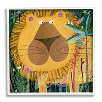 Stupell Industries Tiger in Tropical Jungle Kids' Safari Animal, 17 x 17,Design by Carla Daly