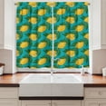 thumbnail image 2 of Ambesonne Fruit Kitchen Curtains, Hand Drawn Style Lemons Art, 55"x39", Yellow Green and Teal, 2 of 3