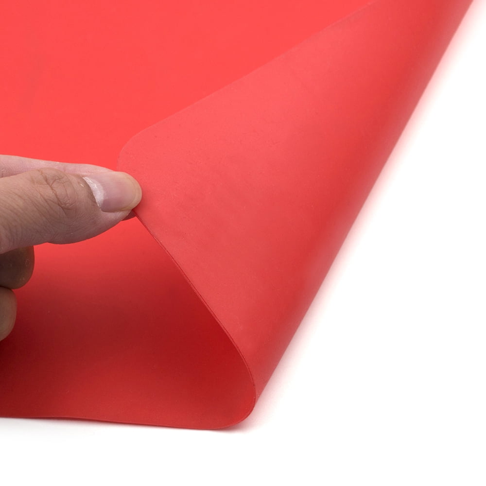 Aspire Extra-Large Thicken Non-slip Waterproof Silicone Placemats Flexible Table Mat 1 Piece-Red