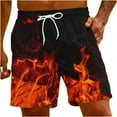 thumbnail image 3 of AXXD Mens Gym Shorts Summer Plus Size 9 Inch Inseam Shorts Flame Graphic Printing Beach Casual Shorts Clearance, 3 of 10