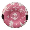 thumbnail image 3 of DYNWAVECA Thickened PVC Round Inflatable Snow Tube for Ski Resorts Pink, 3 of 7