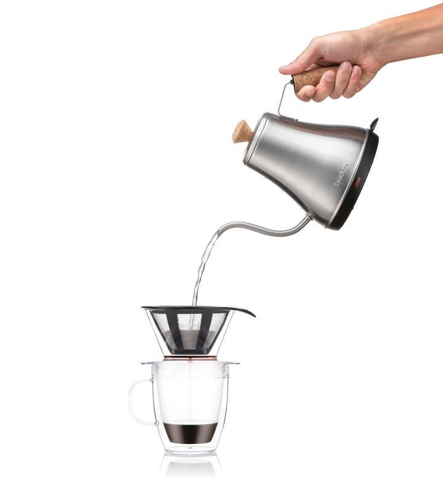 Bodum Pour Over Coffee Dripper Set with Double Wall Mug and Permanent Filter, 12 Ounce, Clear