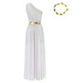 thumbnail image 4 of Aislor Womens Ancient Greek Roman Toga Costume Overlay Dance Dress with Headwear for Halloween Party White 3XL, 4 of 7
