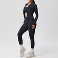 thumbnail image 4 of GJSYRH Women's 3-Piece Workout Set, Long Sleeve Crop Top, Sports Bra and High Waist Leggings, Fitness Suit, 4 of 4