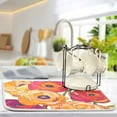thumbnail image 5 of Yayeee Dish Drying Mat for Kitchen Counter 18"x24" Microfiber Absorbent Pad, Orange Hand Drawn Floral, 5 of 7