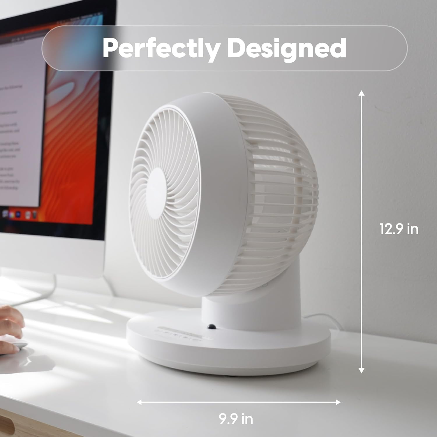 IRIS WOOZOO Fan with Remote, 360° Oscillating Fan, Desk Fan, Table Air Circulator, 3 Speeds, 52 ft Air Distance