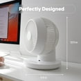 thumbnail image 3 of IRIS USA WOOZOO Fan with Remote, 360° Oscillating Fan, Desk Fan, Table Air Circulator, 3 Speeds, 52 ft Air Distance, Low Noise Motor, 13 Inches, White, 3 of 8