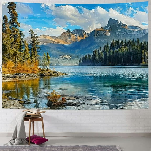 BCIIG  Mountain with Lake Photo Wallpaper Landscape Wall Mural for TV Background Wall Bedroom Living Room Sofa Wall