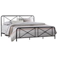 thumbnail image 1 of Bowery Hill Furniture Metal King Bed Decorative Double X Design Black, 1 of 11