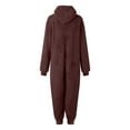thumbnail image 6 of Women's Fleece Onesie Loungewear Pajamas Winter Warm Fuzzy One Piece Romper Zipper Hooded Jumpsuit Sleepwear Ladies Clothes, 6 of 6