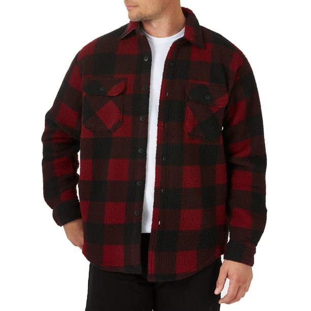 Wrangler Men's Long Sleeve Wooly Fleece Shirt Jacket 