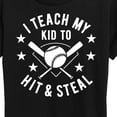 thumbnail image 3 of Instant Message - I Teach My Kid To Hit And Steal - Women's Short Sleeve Graphic T-Shirt, 3 of 6