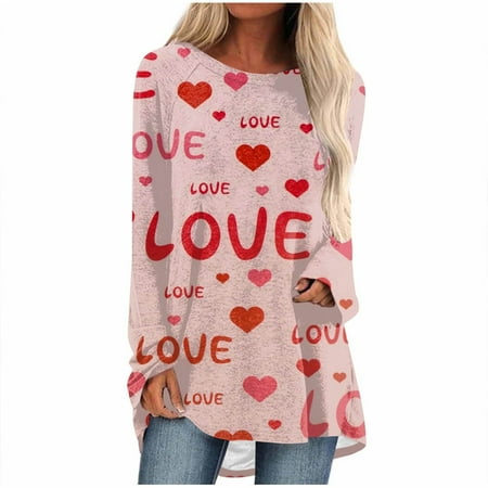 

QIPOPIQ Shirts for Women ClearanceWomen s Printed T-shirt Long Sleeves Blouse Round Neck Casual Tops Sweatshirt