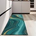 thumbnail image 4 of Teal Gold Marble Pattern Kitchen Rug Mat,Kitchen Runner Rugs Non Skid Washable,Decorative Kitchen Floor Mats for Kitchen,Sink,Laundry,17"X47", 4 of 5