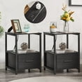 thumbnail image 4 of VECELO Set of 2 Nightstand with Charging Station, Modern End Side Table with 1-Drawer and Open Storage, 2 USB Ports & 2 Outlet, Black, 4 of 11