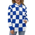 thumbnail image 3 of Kentucky Checkerboard Blue And White Oversized Hoodies for Women Pullover Womens Clothes with Pocket Mens Ultimate Pullover Hoodie Sweatshirt S-6XL, 3 of 8