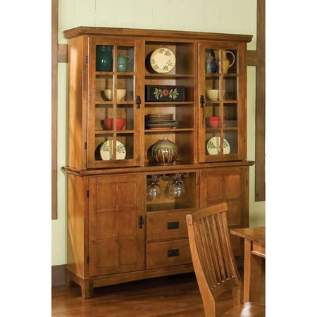 - Arts and Crafts Buffet and Hutch Cottage Oak Finish