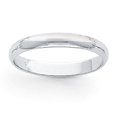 thumbnail image 2 of Bague de Fiançailles Demi-Rond en Platine 3mm Taille 8.5 Dôme Classique, 2 of 10