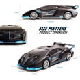 thumbnail image 5 of Coche de control remoto para niños rápido escala 1/18 recargable RC vehículos coches juguetes regalos de Navidad para niños de alta velocidad con faros (negro azul), 5 of 5