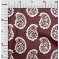 thumbnail image 2 of oneOone Velvet Brown Fabric Asian Paisley Block Sewing Material Print Fabric By The Yard 58 Inch Wide, 2 of 4